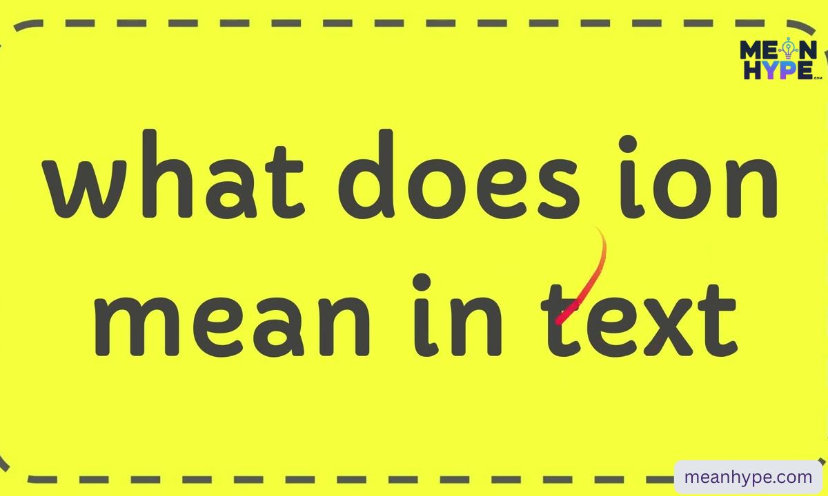 ION meaning in text what it really stands for in chat