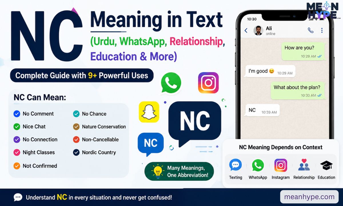 NC meaning in text