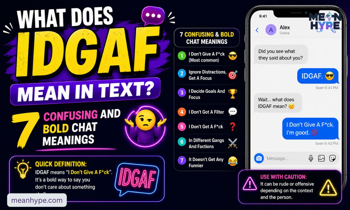 what does IDGAF mean in text