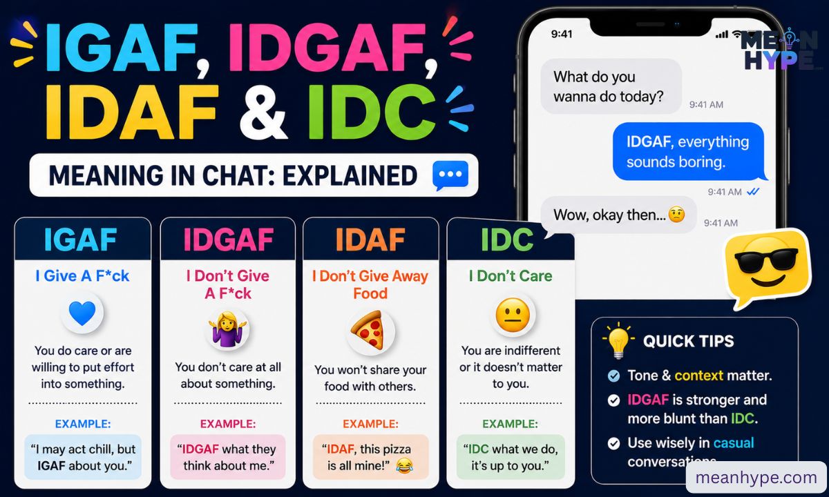 what does IDGAF mean in text