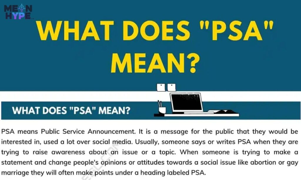PSA meaning in text