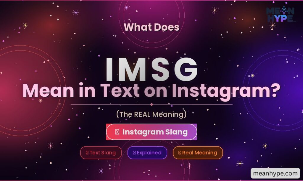  what does IMSG mean in text on Instagram