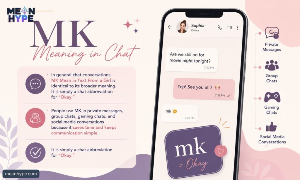 MK Mean in Text From a Girl