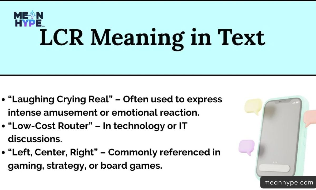 What Does LCR Mean in Text