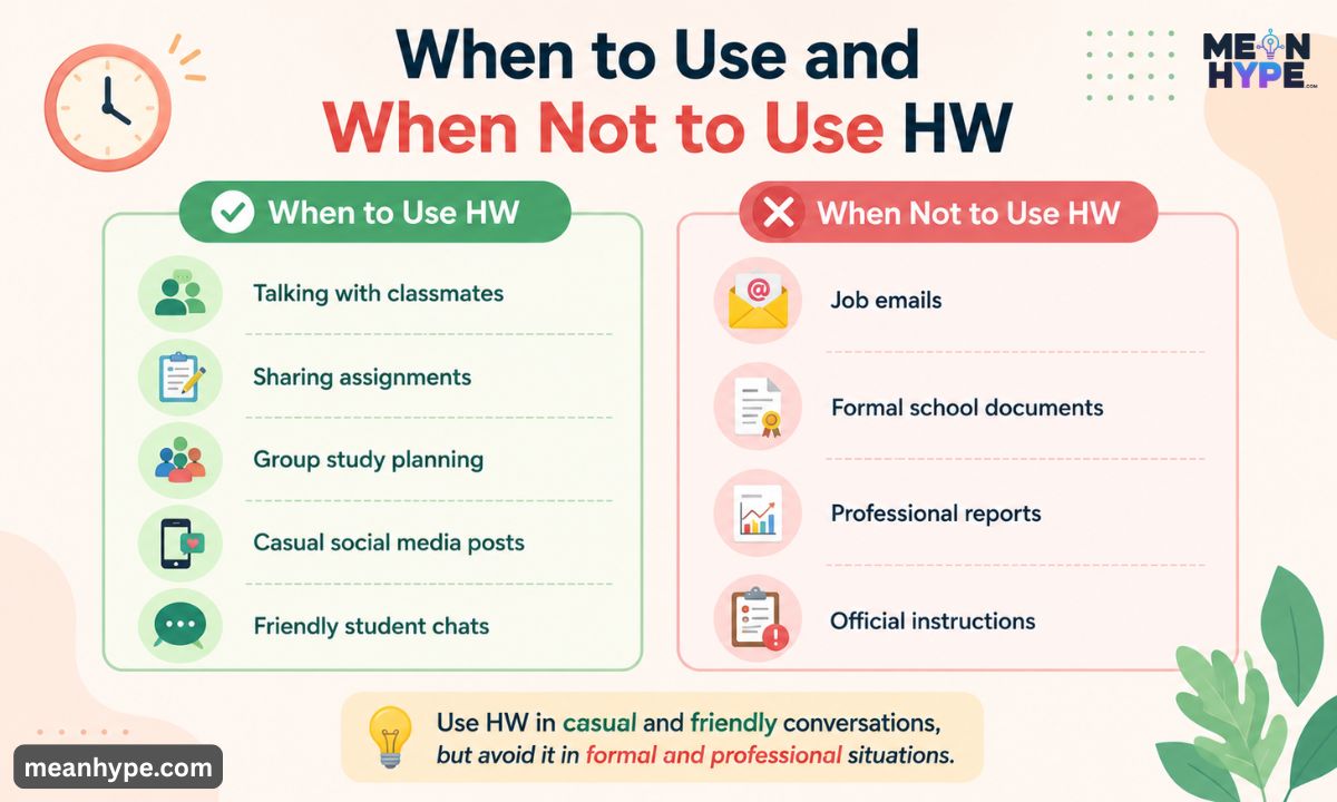 HW mean in text