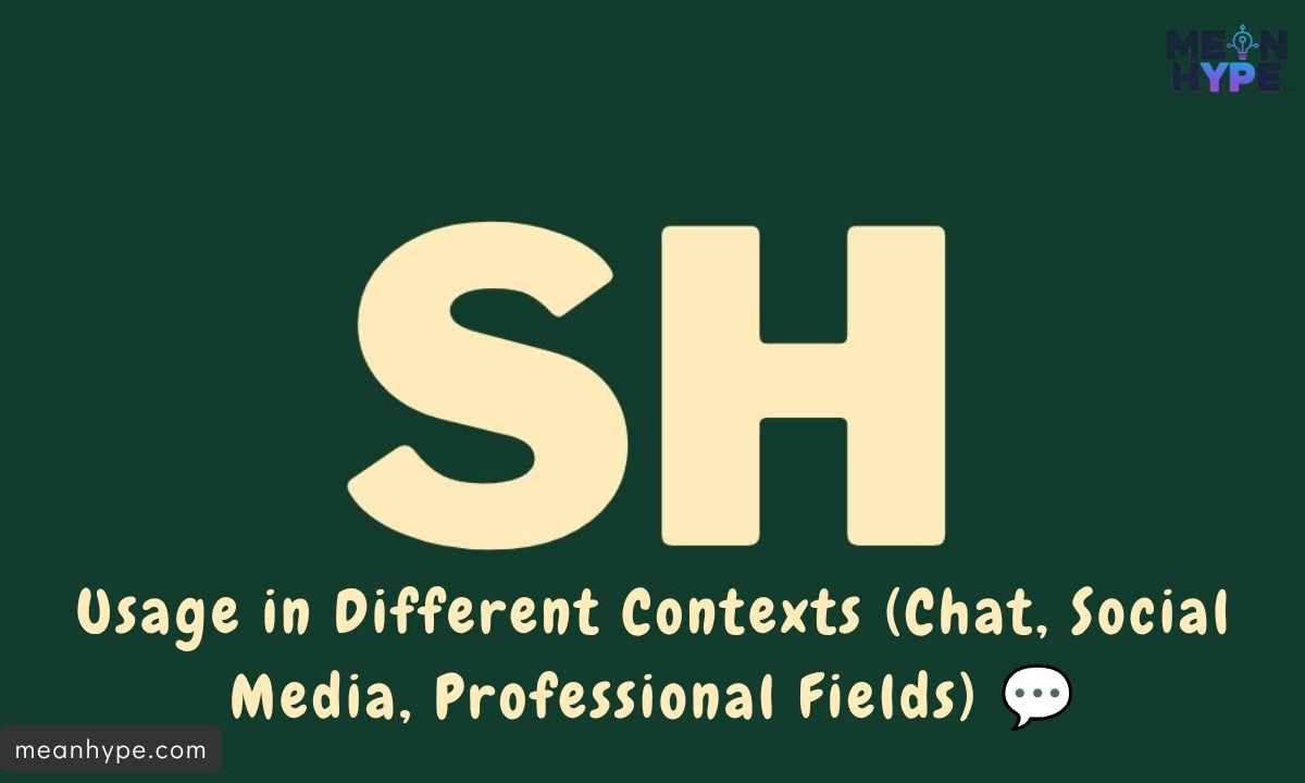 What Does SH Mean in Text
