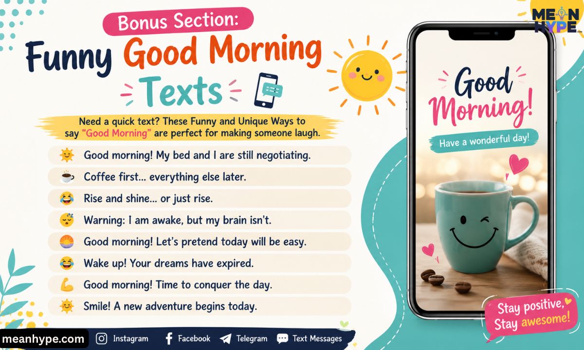 Funny and Unique Ways to say “Good Morning” are