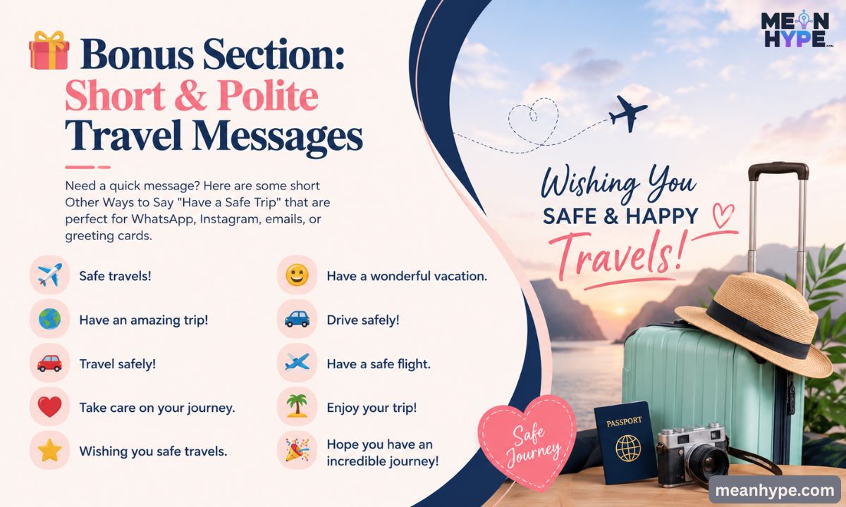 Other Ways to say "Have a Safe Trip"