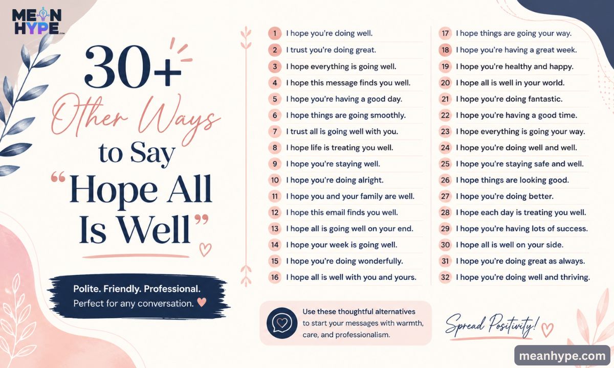 Other Ways to Say “Hope All Is Well”
