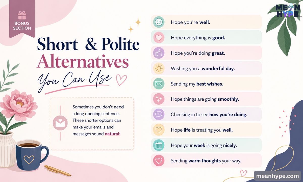 Other Ways to Say “Hope All Is Well”