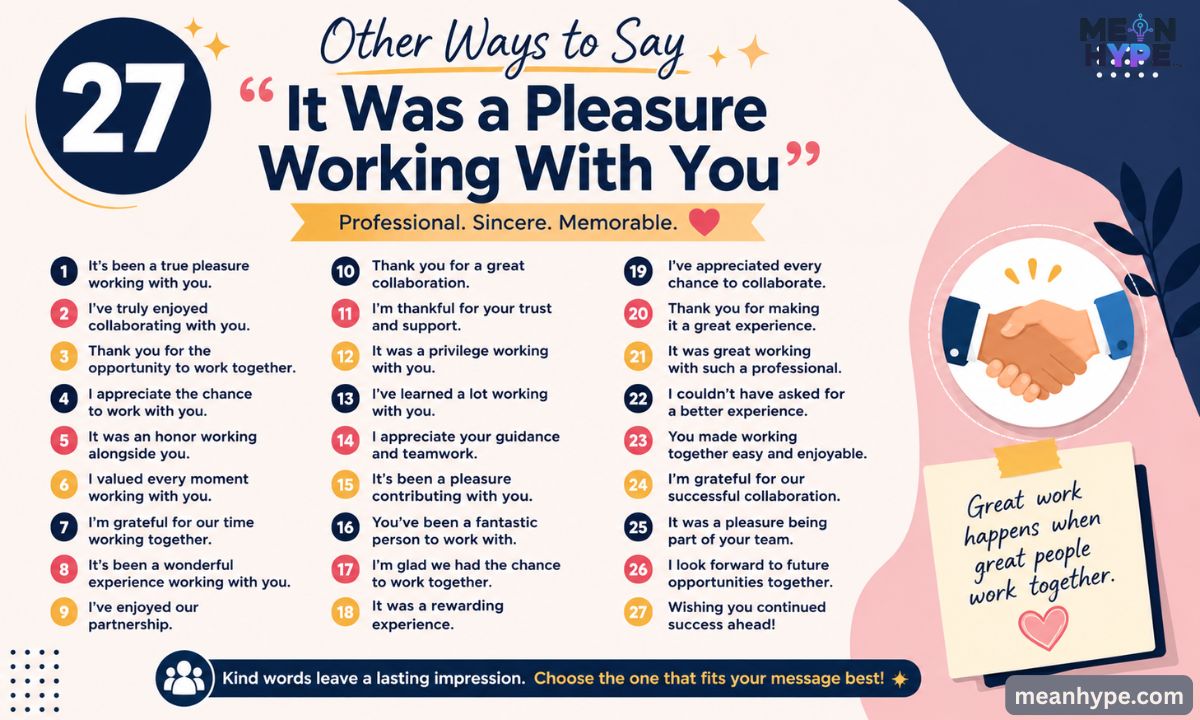 Other Ways to Say “It Was a Pleasure Working With You”