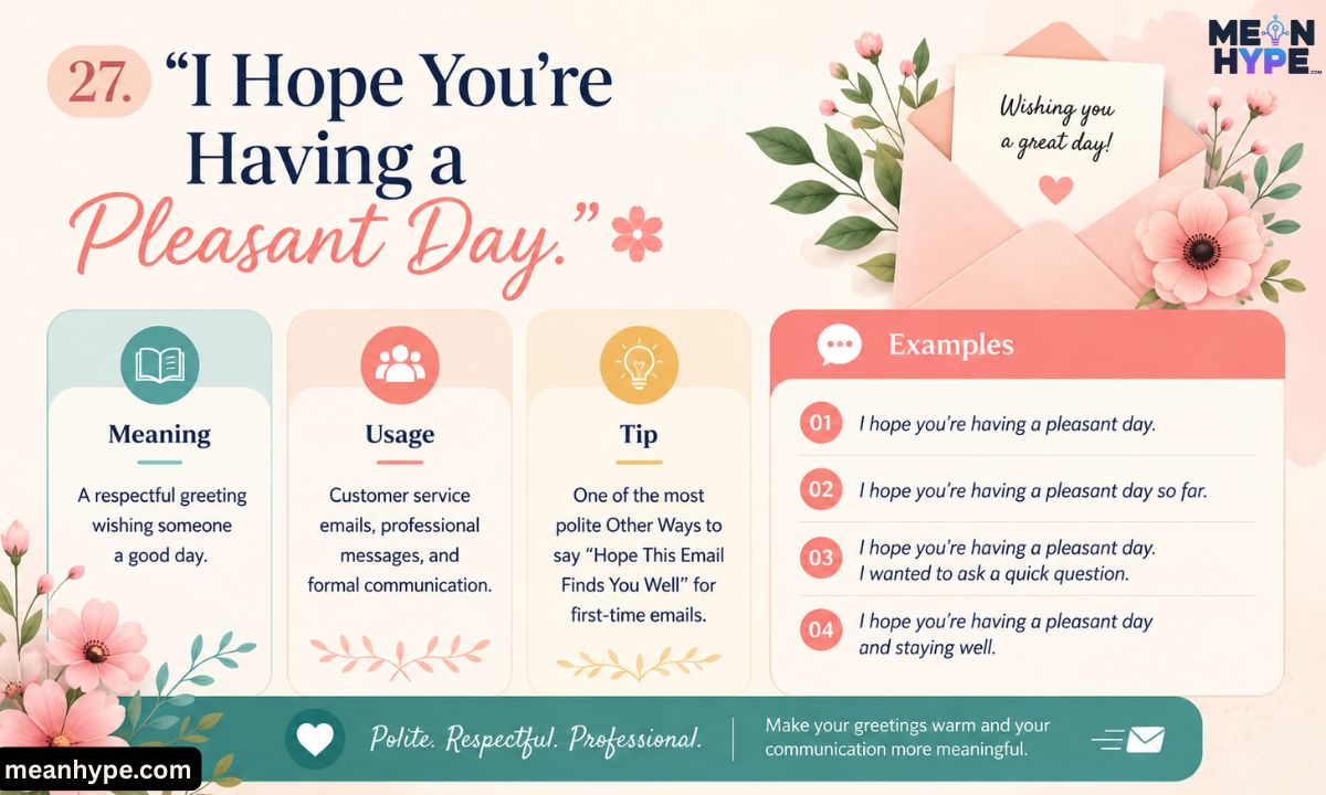 Other Ways to say “Hope This Email Finds You Well”