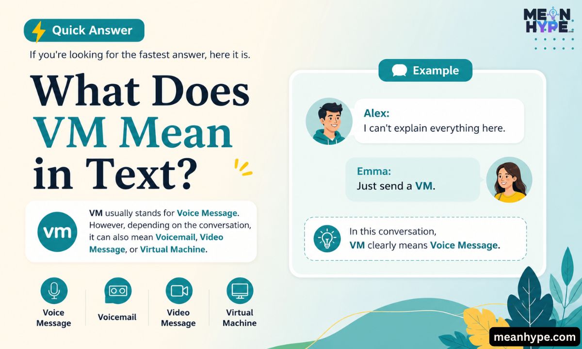 vm mean in text