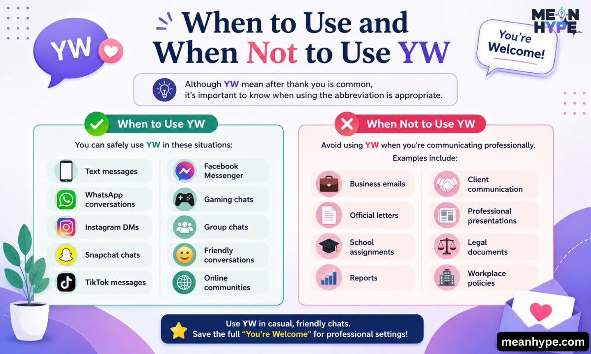 YW mean after thank you