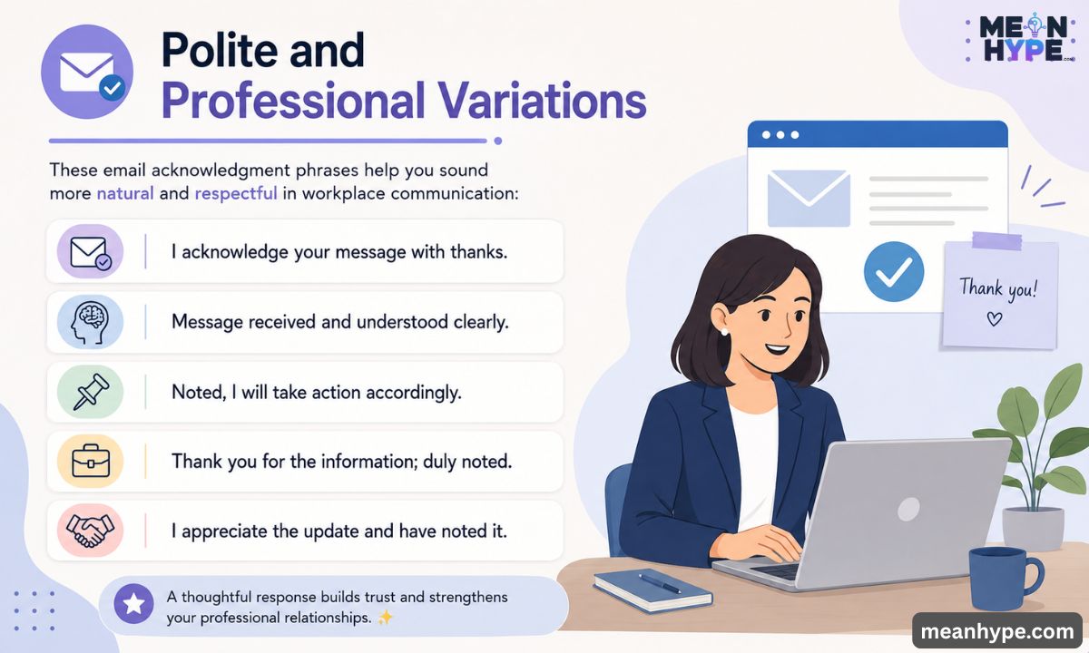 Other Ways to Say “Well Noted” in an Email at Work