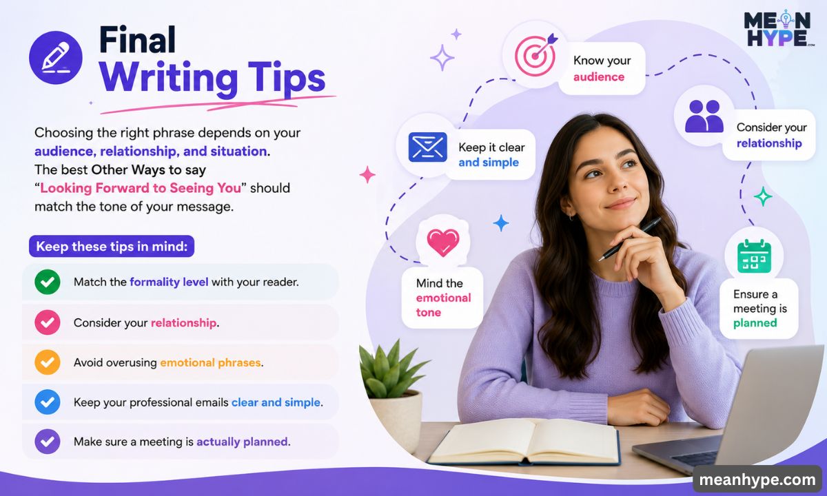 Other Ways to say "Looking Forward to Seeing You"