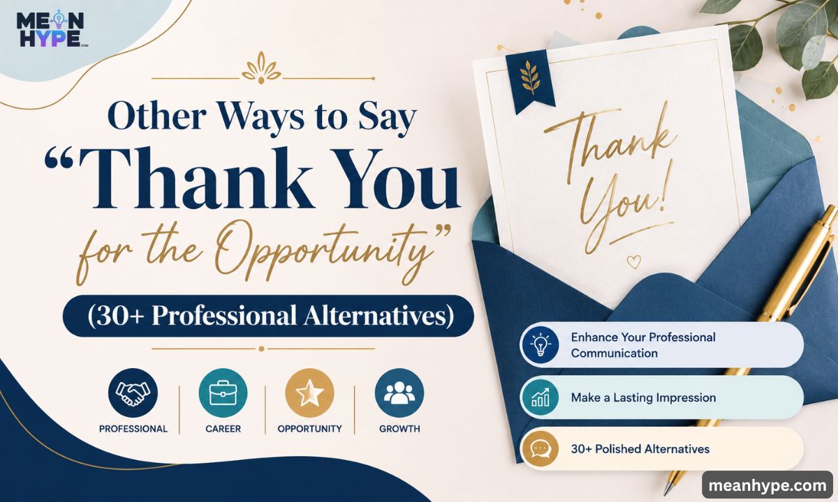 Other Ways to Say "Thank You for the Opportunity"