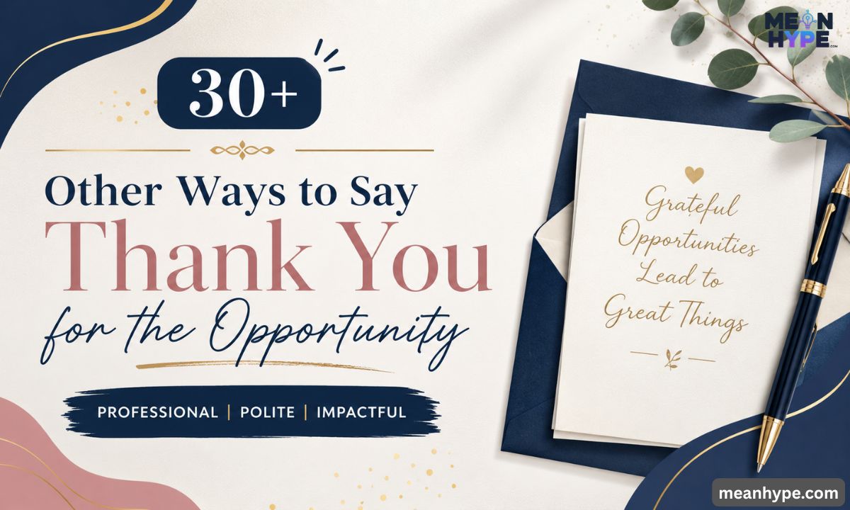Other Ways to Say "Thank You for the Opportunity"