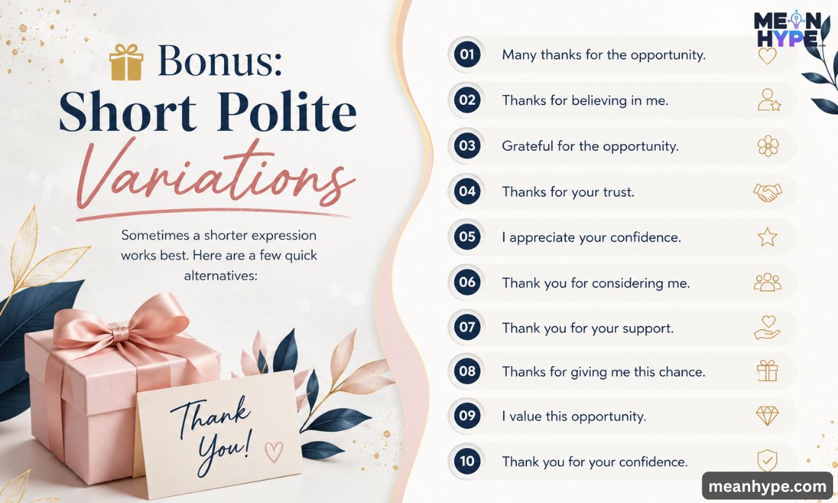 Other Ways to Say "Thank You for the Opportunity"
