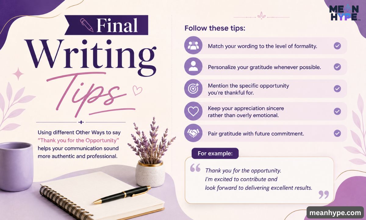 Other Ways to Say "Thank You for the Opportunity"